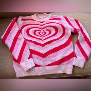 &merci Heart Pink Sweater